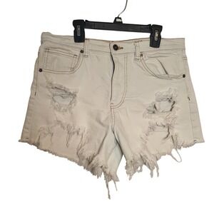 Kendall + Kylie Womens The Icon Short White Distressed Denim Cut Offs Size 11/30